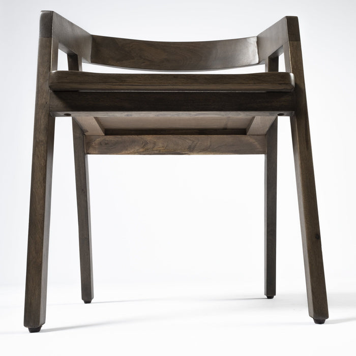 Wood Open Back Arm Chairs (Set of 2) - Brown