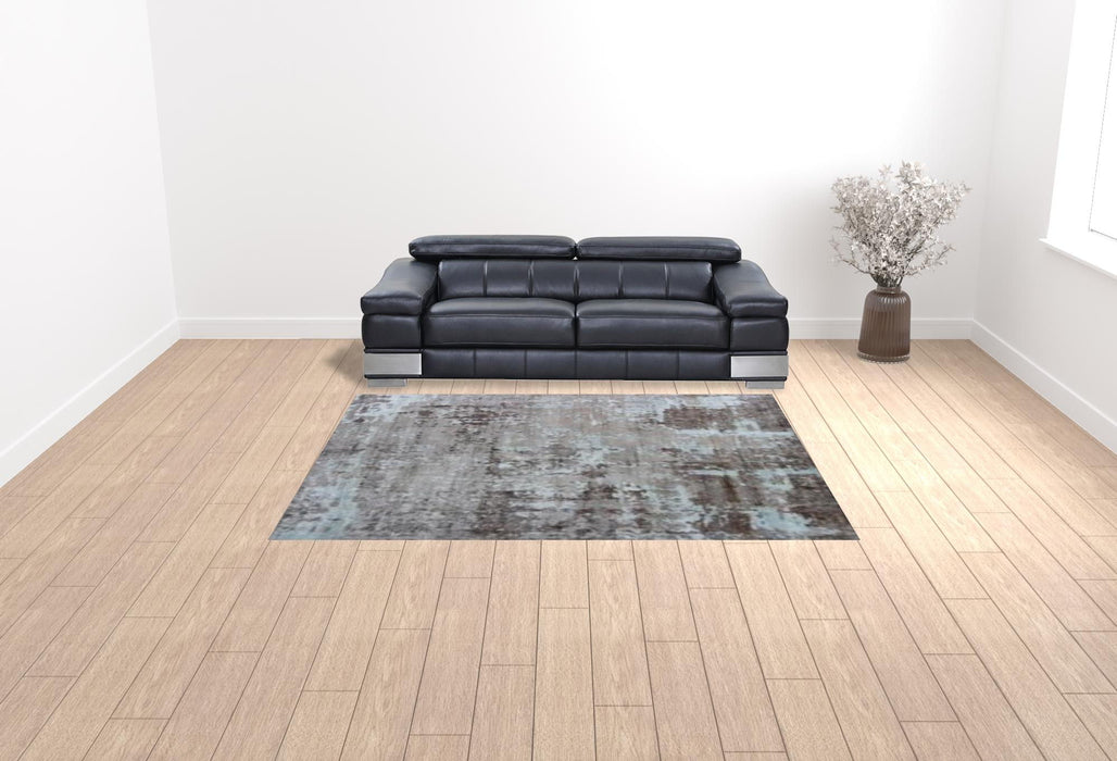 8' x 11' Hand Loomed Area Rug - Brown And Silver