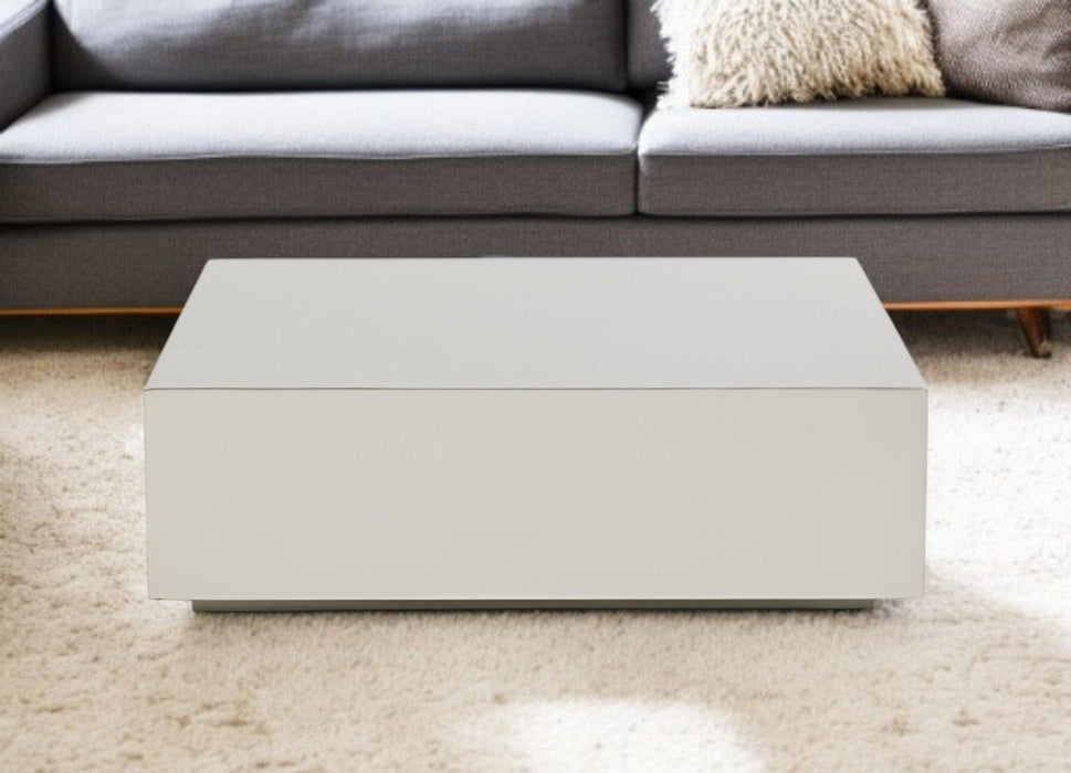 Modern Stainless Steel Coffee Table - Brushed Silver