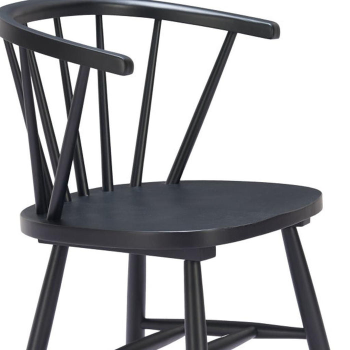 Wood Open Back Dining Arm Chairs (Set of 2) - Black