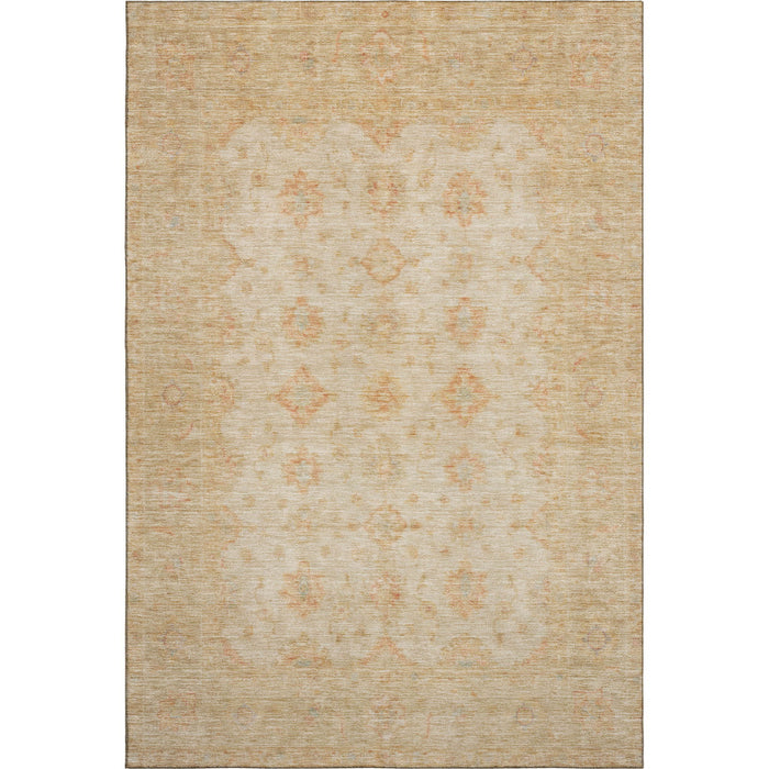 10' X 14' Oriental Washable Area Rug With UV Protection (695780) - Beige / Copper