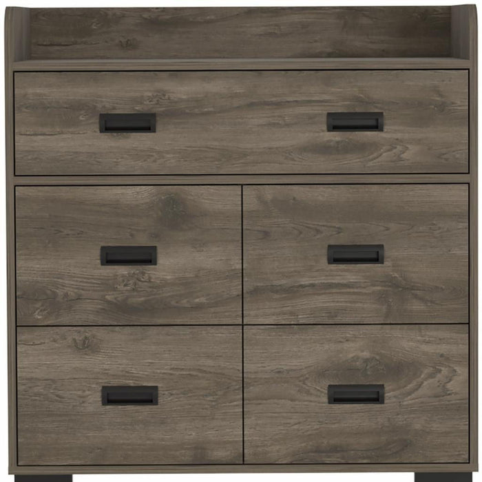 Five Drawer Dresser - Dark Brown