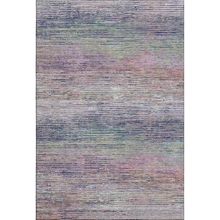 10' X 14' Striped Washable Area Rug With UV Protection (692613) - Blush / Blue / Ivory