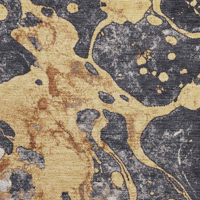 10' X 14' Abstract Washable Area Rug With UV Protection (707773) - Gold / Gray / Ivory