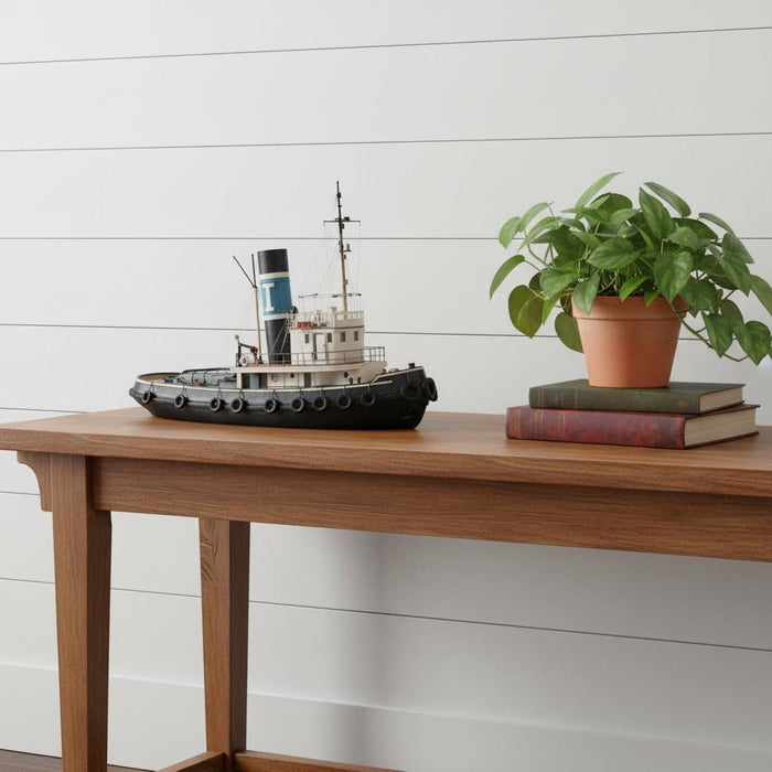 Hand Painted Model Boat (624588) - Black / White