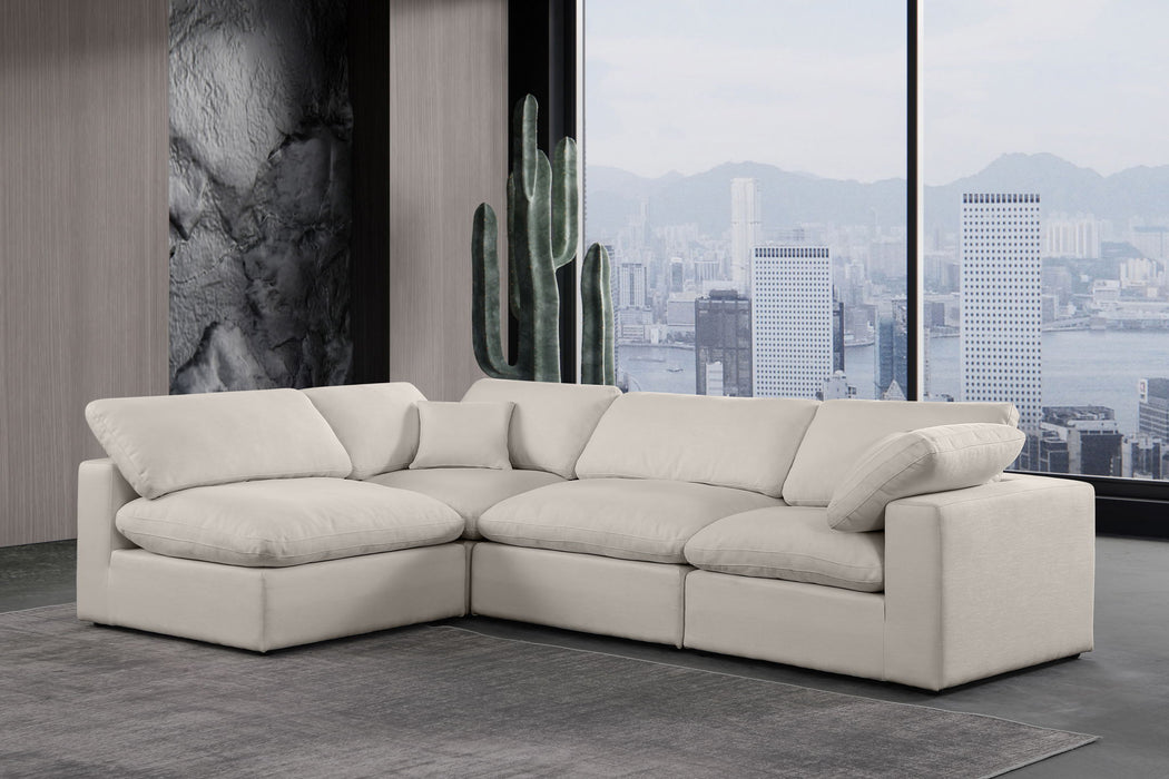 Comfy - 4 Piece Linen Fabric Modular Armless Sectional