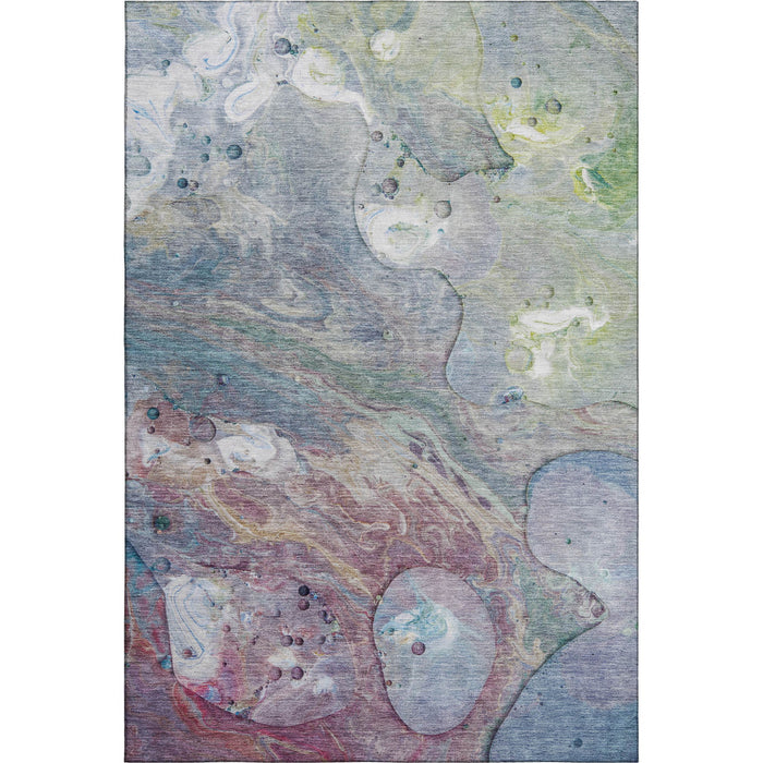 10' X 14' Abstract Washable Area Rug With UV Protection (708850) - Blue / Purple / Green