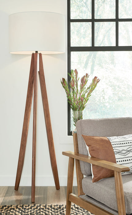 Dallson - Brown - Wood Floor Lamp
