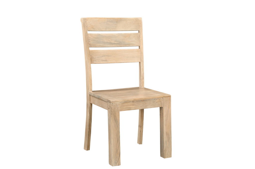 Solid Wood Ladder Back Dining Side Chairs (Set of 2) - Natural