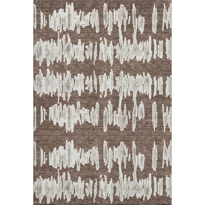 10' X 14' Striped Washable Area Rug With UV Protection (671954) - Brown / Beige