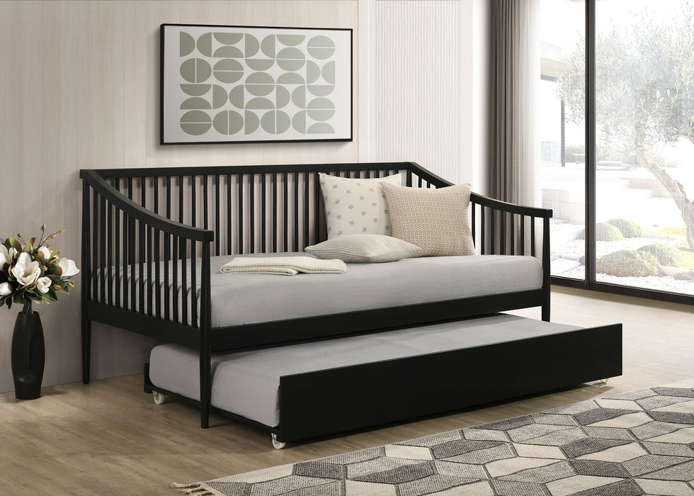 Delgado Windsor Twin Wood Daybed with Trundle Black
