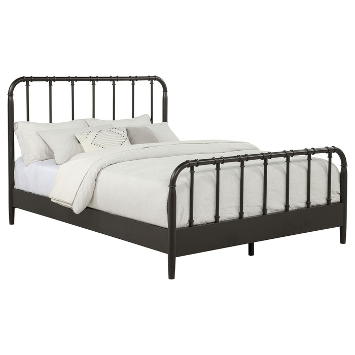 Rocco All Wood Water Pipe Open Frame Queen Bed Dark Bronze