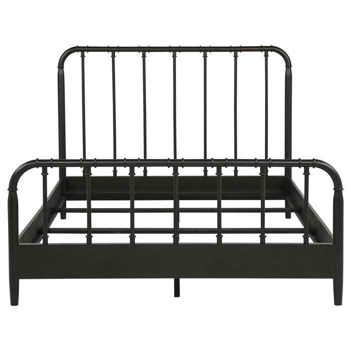 Rocco All Wood Water Pipe Open Frame Queen Bed Dark Bronze