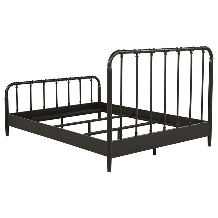 Rocco All Wood Water Pipe Open Frame Queen Bed Dark Bronze