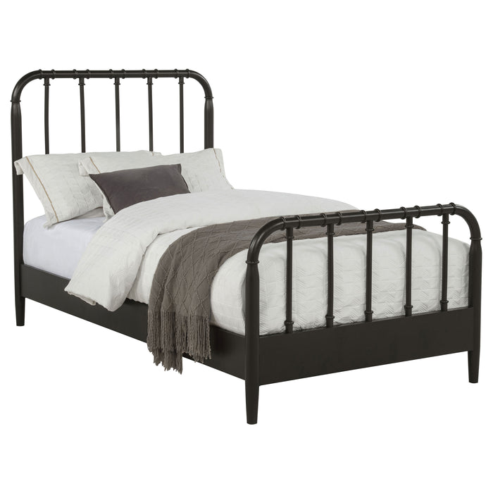 Rocco All Wood Water Pipe Open Frame Twin Bed Dark Bronze