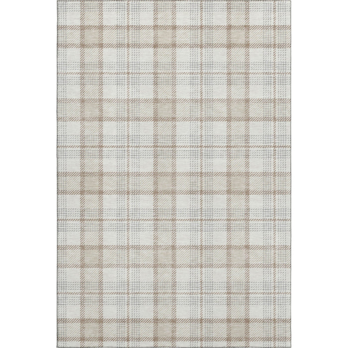 10' X 14' Plaid Washable Area Rug With UV Protection (682481) - Linen / Beige / Gray