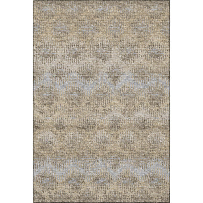 8' X 10' Transitional Abstract Washable Area Rug With UV Protection - Brown