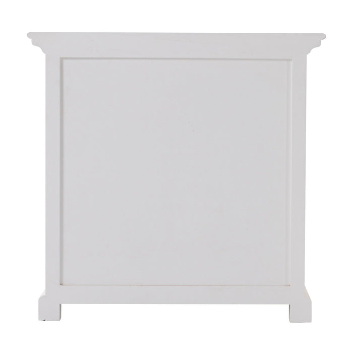 Classic Large Three Drawer Nightstand - White