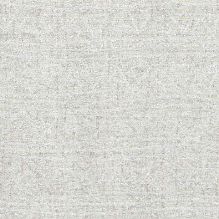 10' X 14' Geometric Washable Area Rug Polyester With UV Protection - Ivory And Beige