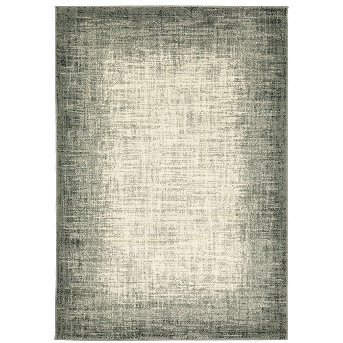 10' x 13' Power Loom Stain Resistant Area Rug - Gray Beige And Blue
