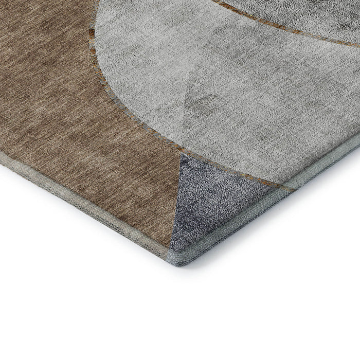 8' X 10' Abstract Washable Area Rug With UV Protection (653168) - Gray / Brown / Ivory