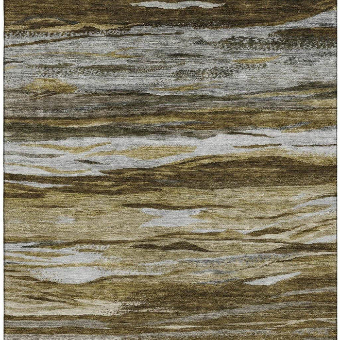 10' X 14' Abstract Washable Area Rug With UV Protection (708517) - Brown / Beige / Taupe