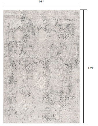 8' x 10' Modern Abstract Area Rug - Gray And Ivory