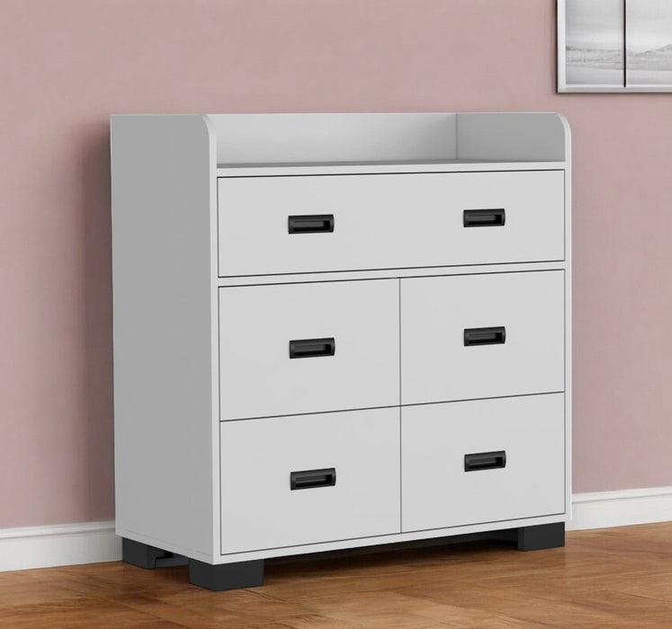 34" Five Drawer Dresser - White