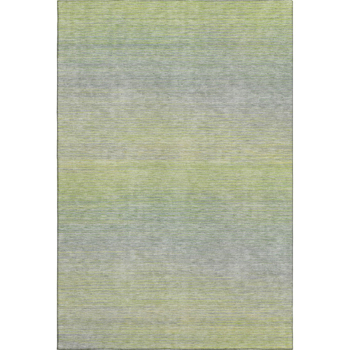 10' X 14' Striped Washable Area Rug With UV Protection (692769) - Artichoke Green / Gray