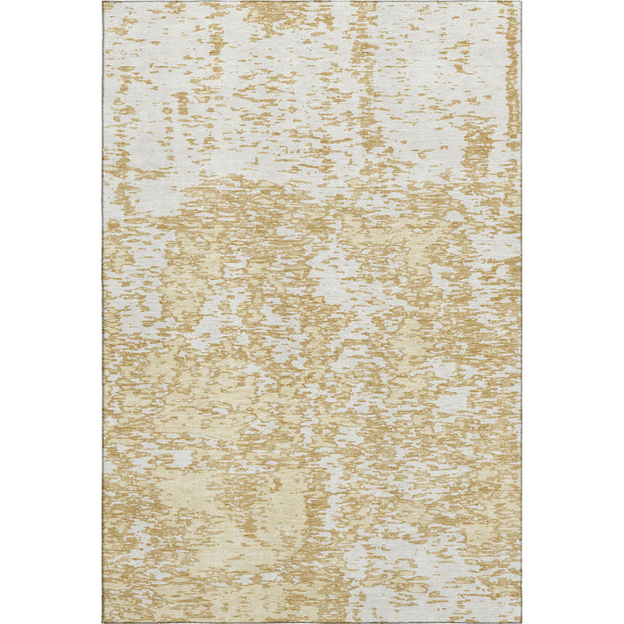 10' X 14' Abstract Washable Area Rug With UV Protection (675240) - Gold / Ivory