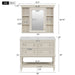 Giga bathroom vanity with medicine cabinet, four-drawer storage, adjustable shelf, and mirror for modern bathroom decor.