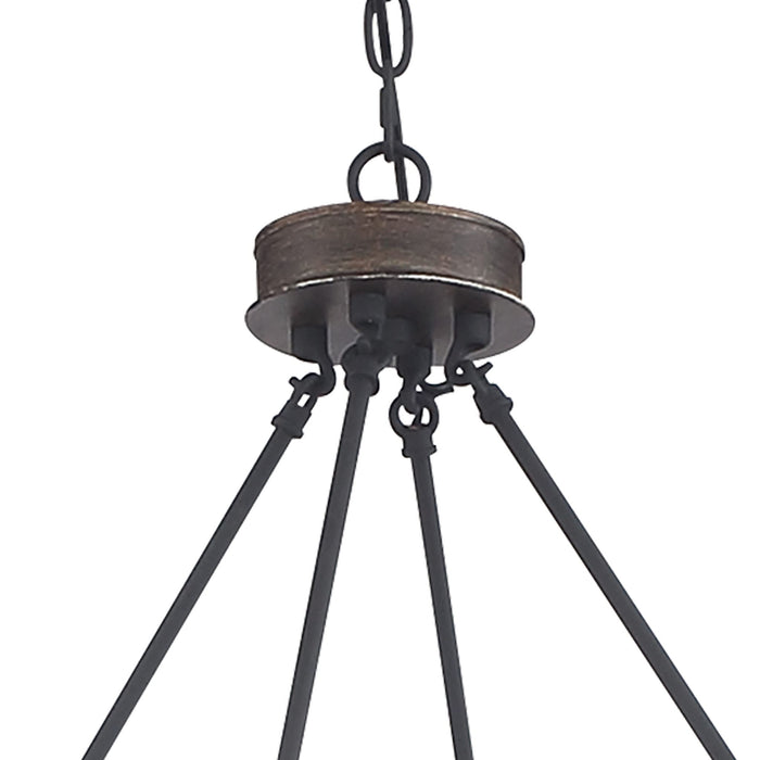 37'' Candle Style Twelve Light Metal Dimmable Chandelier - Brown / Black
