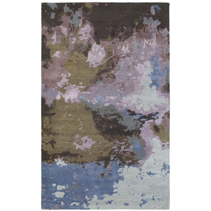 8' X 10' Abstract Hand Tufted Area Rug - Blue And Purple