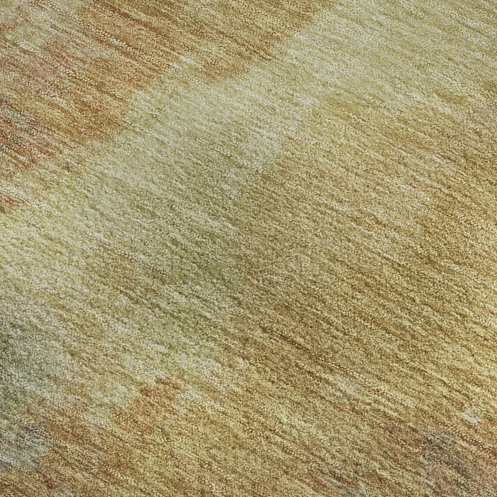 10' X 14' Abstract Washable Area Rug With UV Protection (695426) - Artichoke Green / Gold / Copper