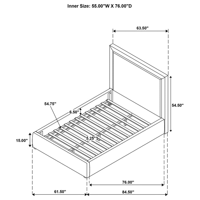 Lawson 54-inch Upholstered Full Panel Platform Bed Mushroom
