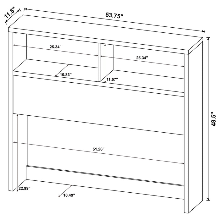 Westpark 49-inch Full Bookcase Headboard Black