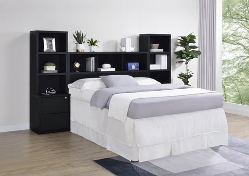CoasterEveryday Westpark 3-piece queen bedroom set with black bookcase headboard