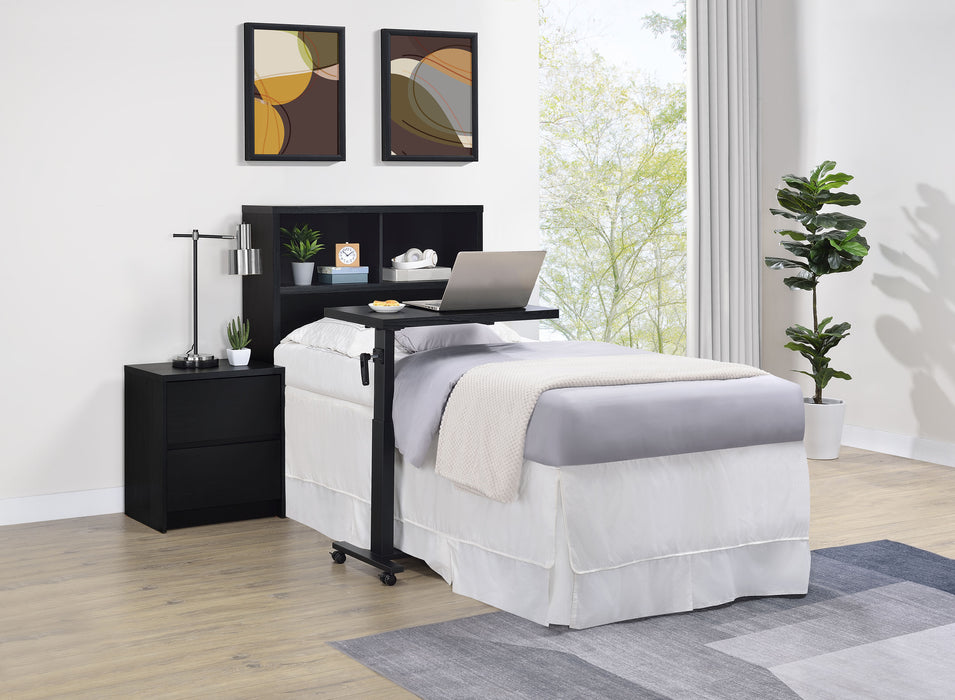 CoasterEveryday Westpark 49-inch twin bookcase headboard in black with open storage shelves