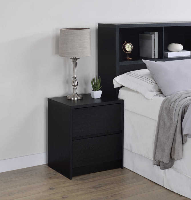 Westpark 2-drawer Nightstand LED Lights and USB Black
