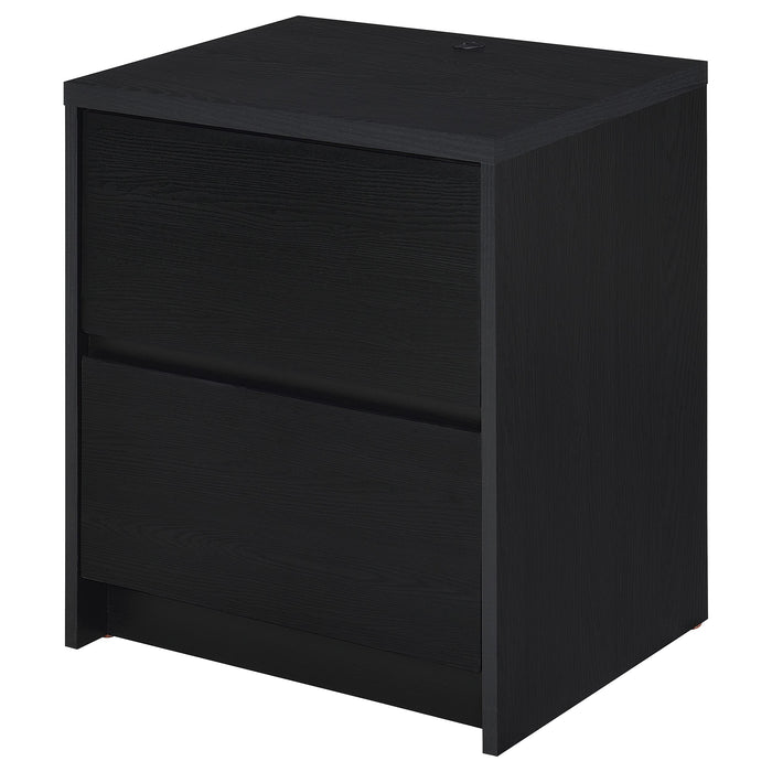 Westpark 2-drawer Nightstand LED Lights and USB Black