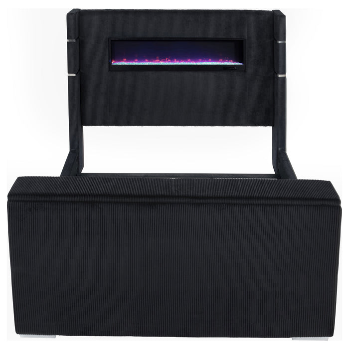 Tisdall California King Flame Visualizer TV Bed Black