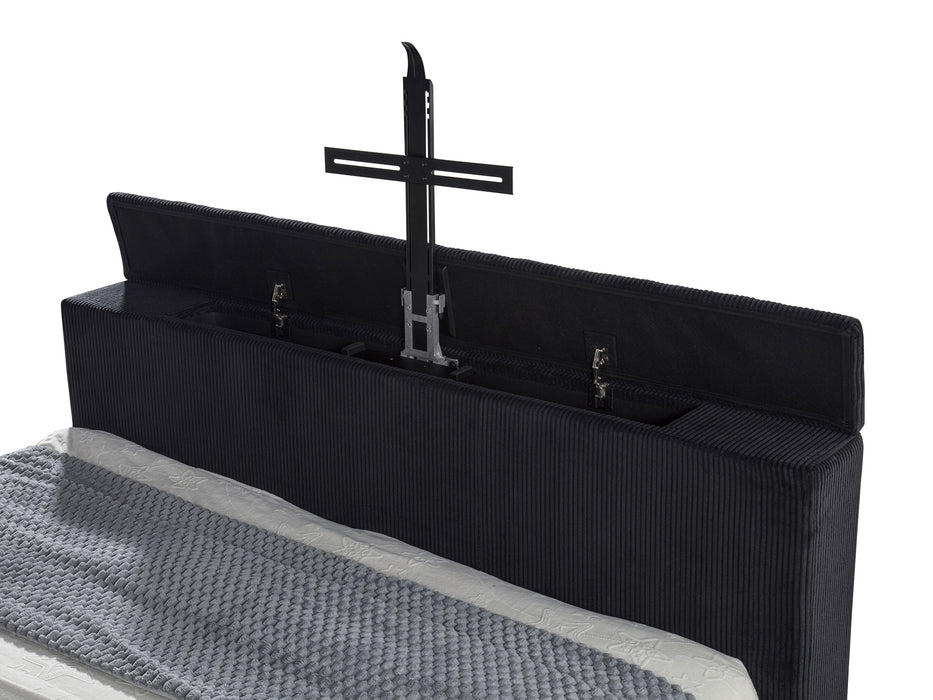 Tisdall California King Flame Visualizer TV Bed Black