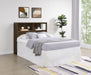 CoasterEveryday Westpark 49-inch full bookcase headboard in dark pine with built-in shelves