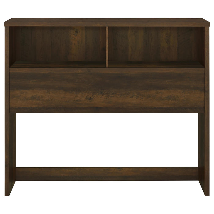 CoasterEveryday Westpark 49-inch full bookcase headboard in dark pine with open storage shelves