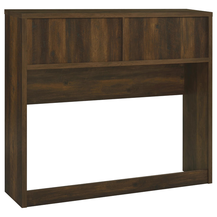 CoasterEveryday Westpark 49-inch full bookcase headboard in dark pine with open storage shelves
