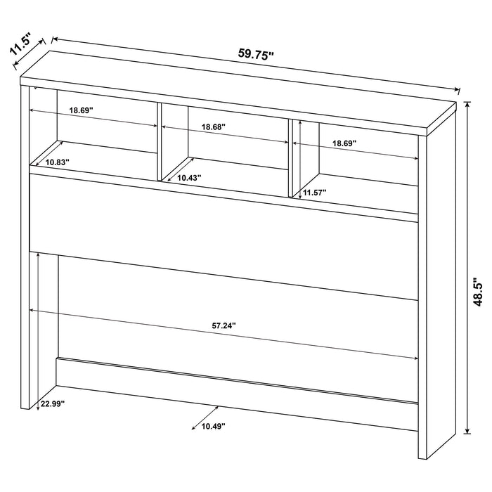 Westpark 49-inch Queen Bookcase Headboard Dark Pine