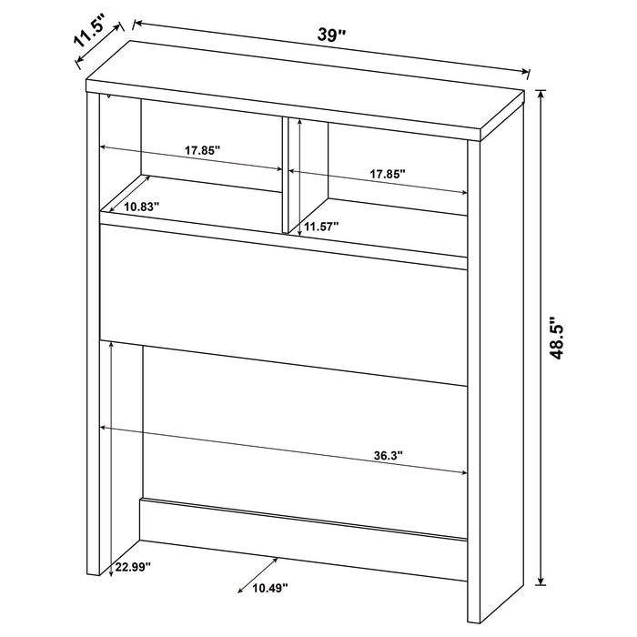 Westpark 49-inch Twin Bookcase Headboard Mango