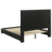 Medley Genuine Leather Queen Panel Platform Bed in black with sleek black leather upholstery and modern design.