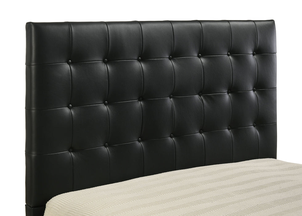 Medley Genuine Leather Queen Panel Platform Bed Black