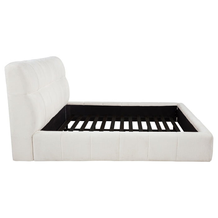 Nollet 48-inch Upholstered Eastern King Platform Bed Cream